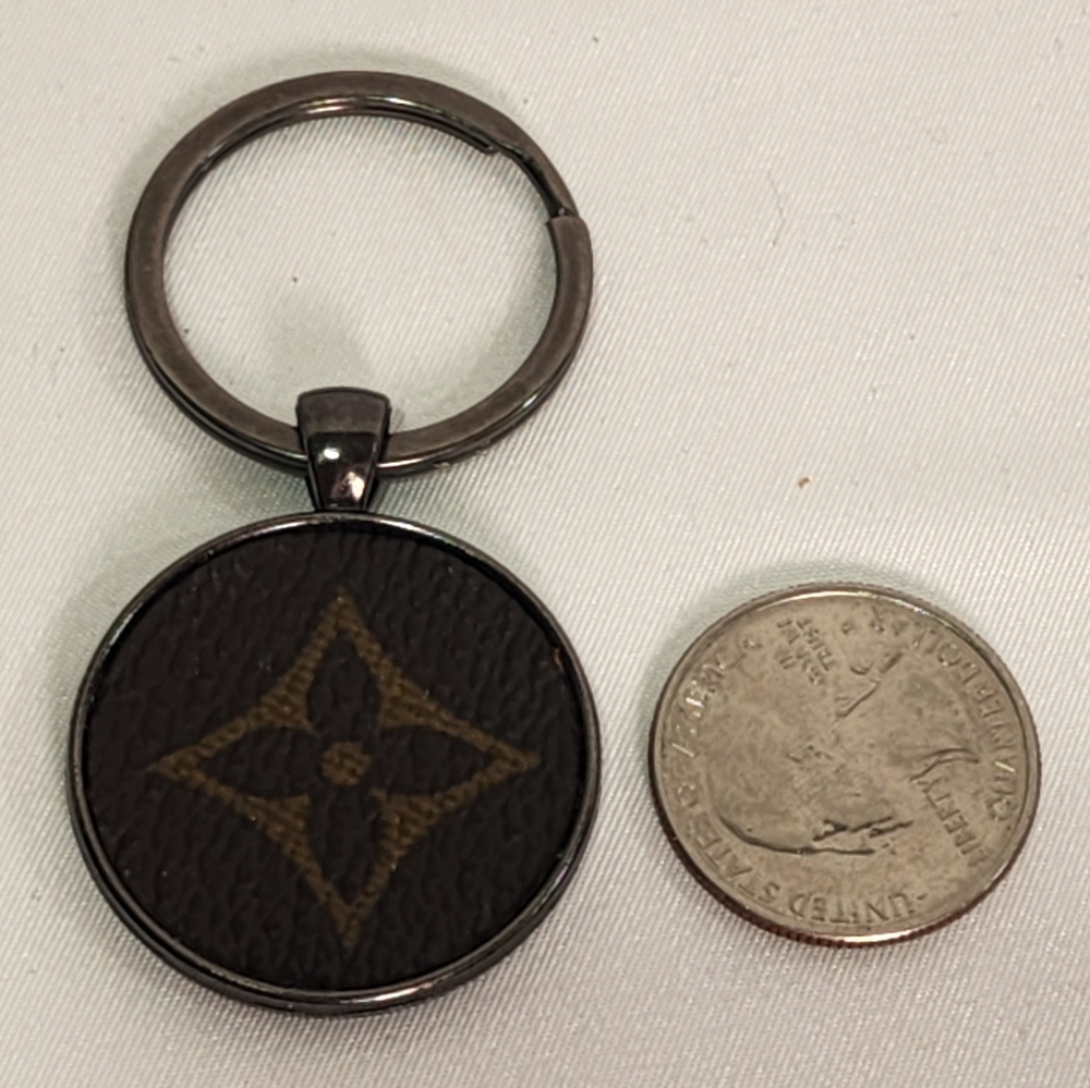 Louis Vuitton Round Monogram Canvas Pattern Keychain - Gunmetal - Picture 2 of 3